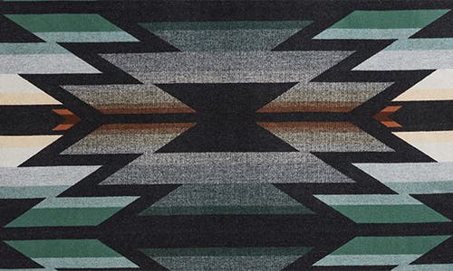Pendleton Jacquard Unnapped Wool Blend Blanket In Black