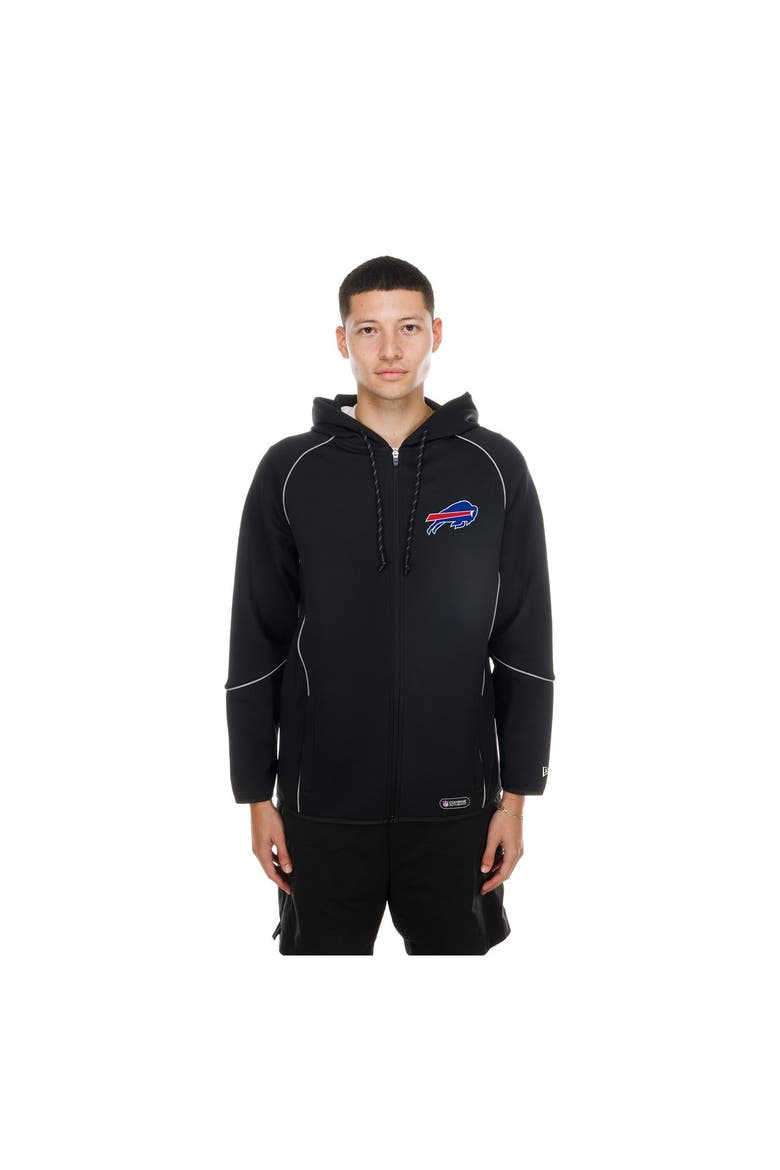 Men's New Era  Black Buffalo Bills Combine Authentic Raglan Full-Zip Hoodie, Main, color, Black