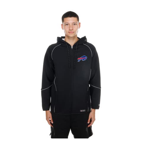 Men's New Era  Black Buffalo Bills Combine Authentic Raglan Full-Zip Hoodie