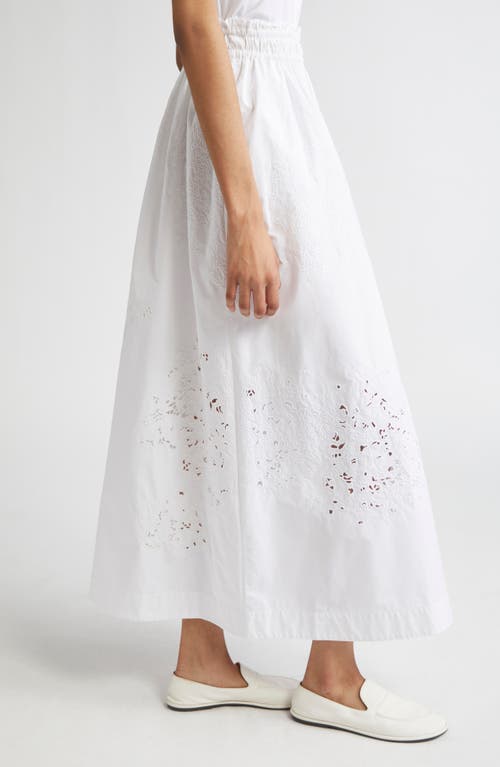 Lafayette 148 New York Eyelet Organic Cotton Poplin Maxi Skirt In White