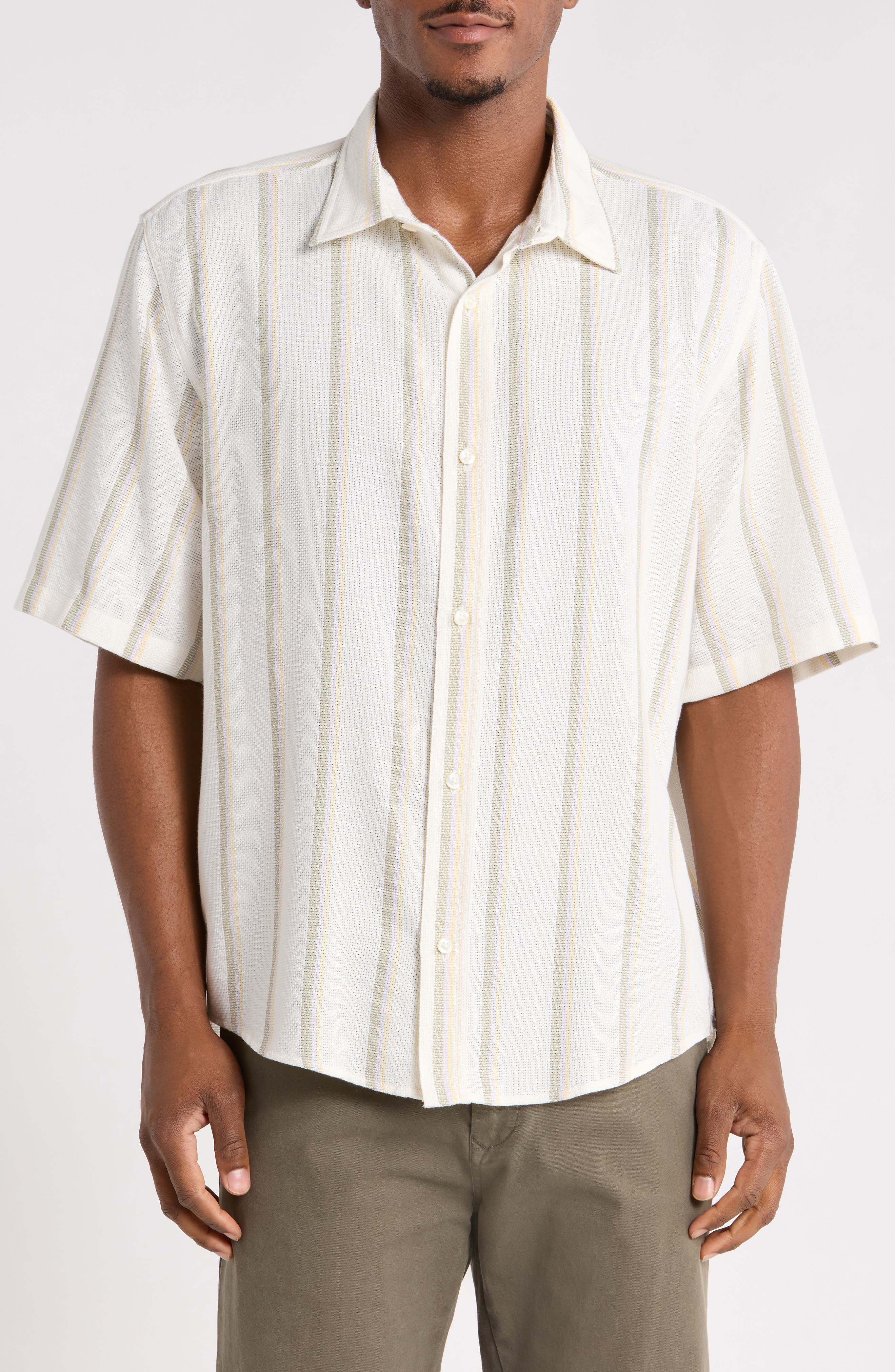 Eralino Stripe Short Sleeve Button-Up Shirt