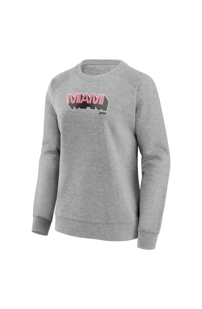 FANATICS Women's  Fanatics Branded Gray Formula 1 Miami Grand Prix Fleece Pullover Sweatshirt, Alternate, color, 