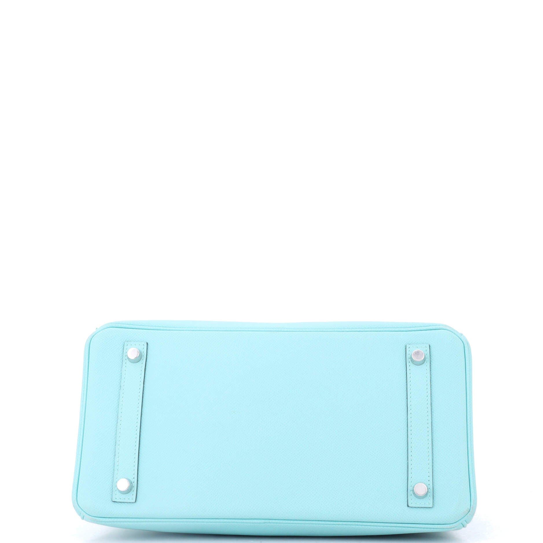 Pre-Owned Hermes Birkin Handbag Blue Epsom with Palladium Hardware 30, Alternate, color, Bleu Atoll