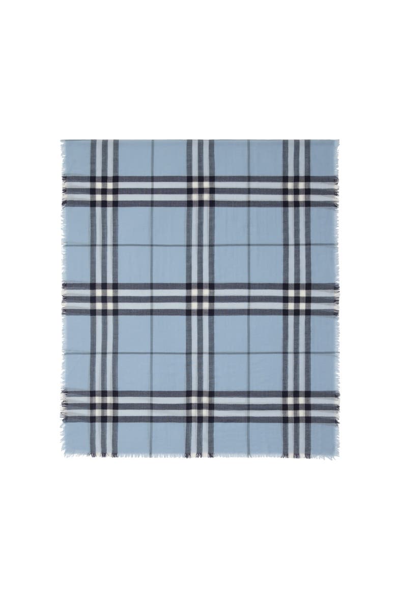 Burberry Wide Check Wool Scarf, Main, color, Bank Blue
