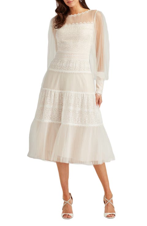 Lace Long Sleeve Midi Dress
