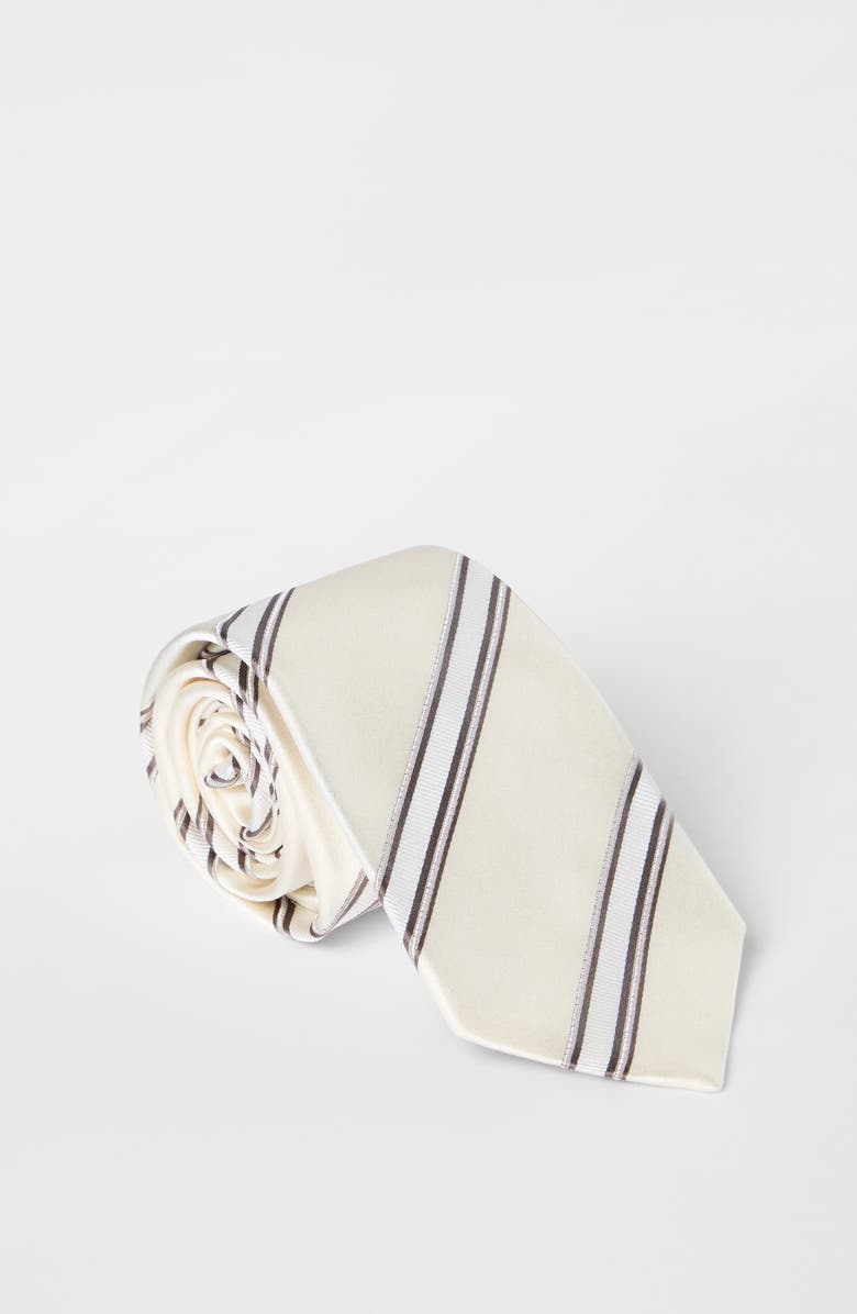 Brunello Cucinelli Silk necktie, Alternate, color, Panama