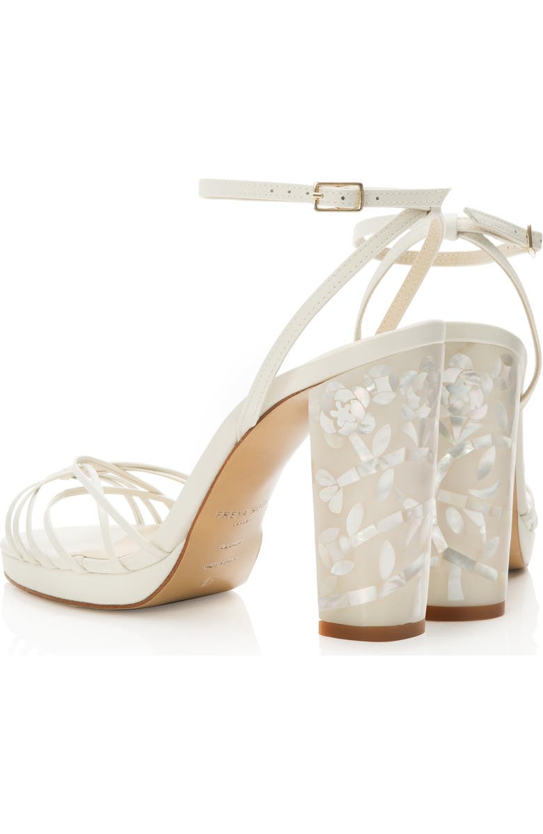 Freya Rose Rosalina Ankle Strap Pearl Platform Heel Sandal, Alternate, color, Ivory