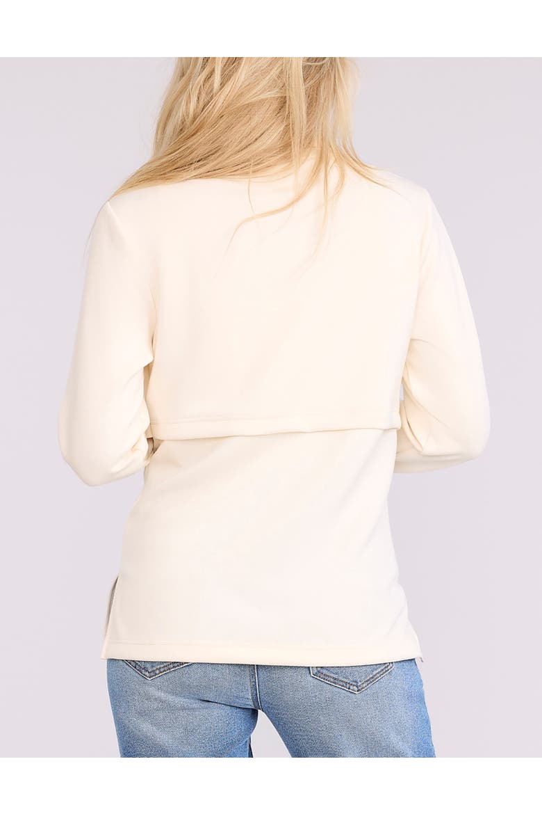 Funnel Neck Pullover Nursing Sweatshirt, Alternate, color, Antique White