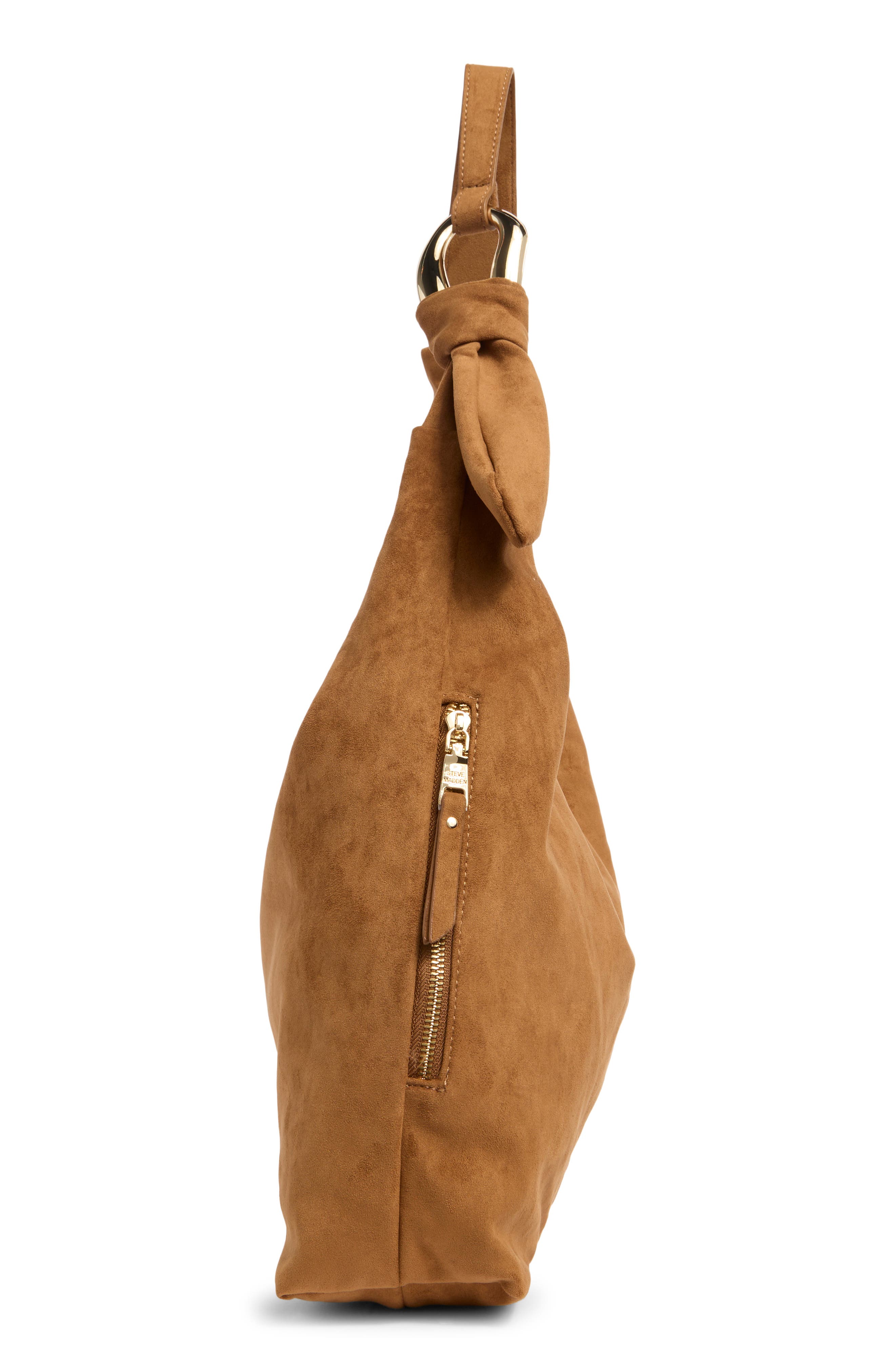 Bxena Hobo Bag & Pouch, Alternate, color, OCHRE FAUX SUEDE