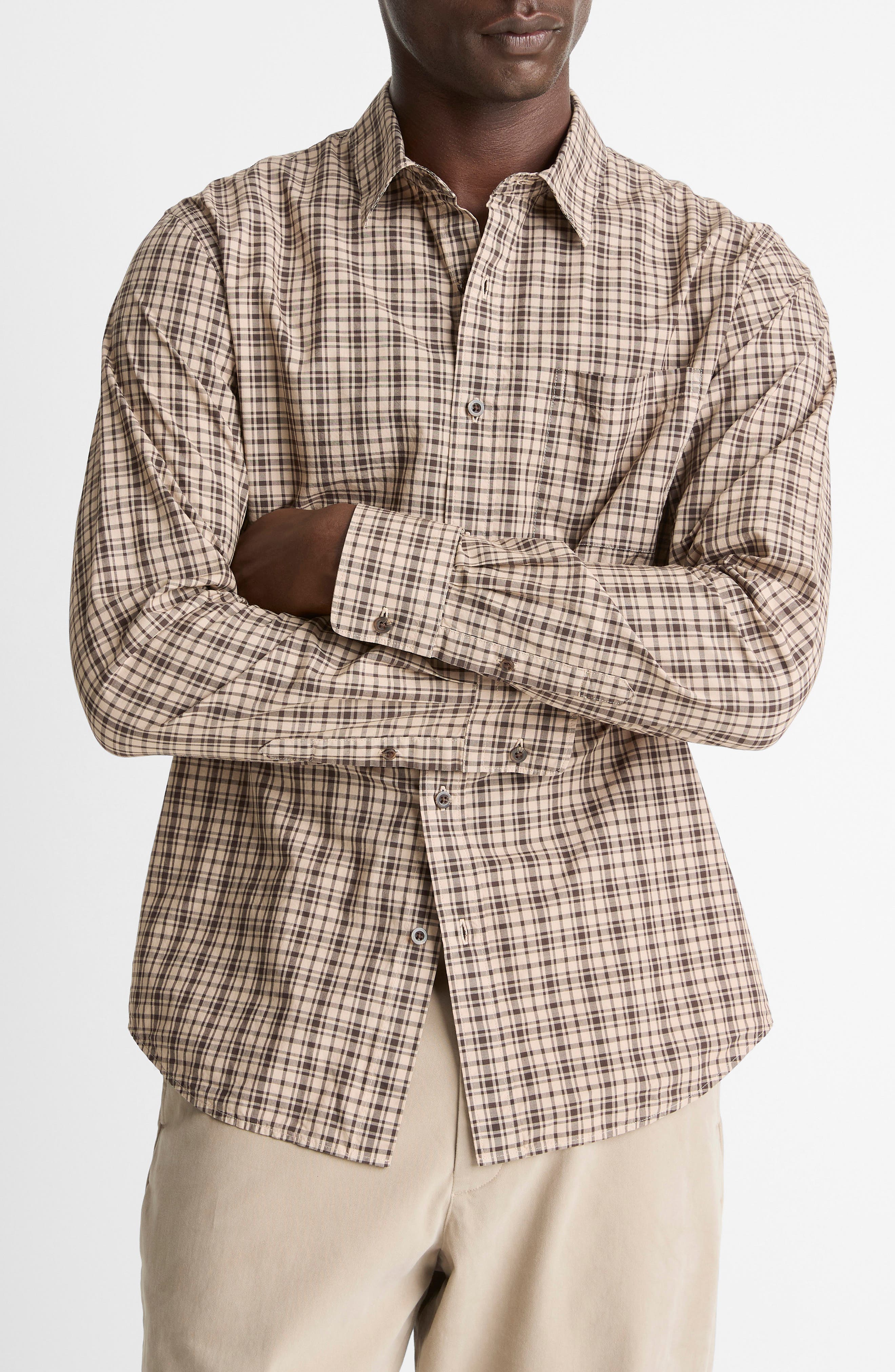 Vince Great Falls Plaid Cotton Button-Up Shirt