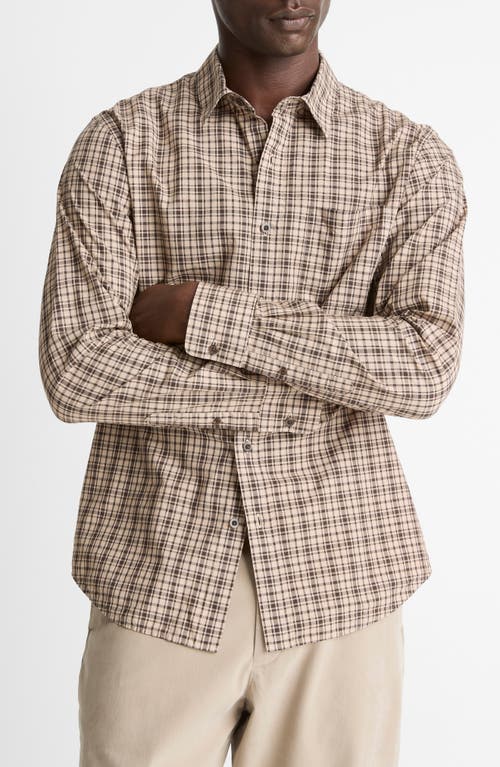 Vince Great Falls Plaid Classic Fit Button Down Shirt In Brown
