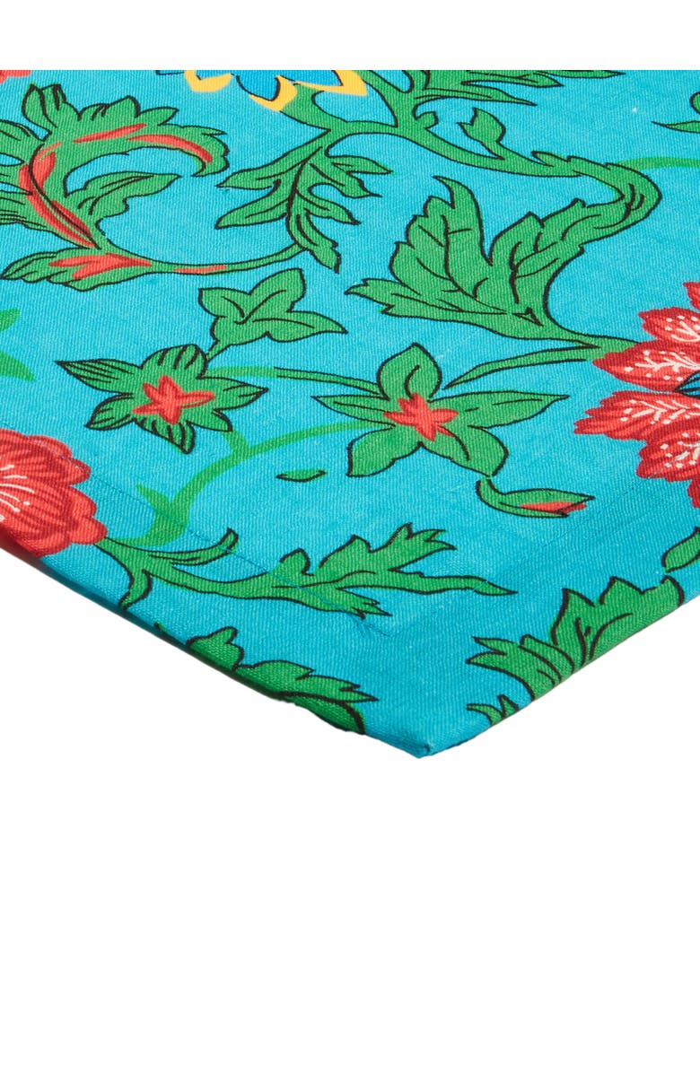 La DoubleJ Large Tablecloth (180X350) Dragon Flower Turche Turquoise, Alternate, color, Dragon Flower Turche Turquoise