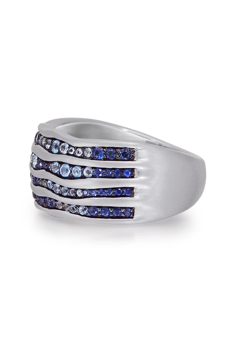 Maverick Surfer Sapphire & Topaz Sterling Silver Band Ring, Alternate, color, Silver