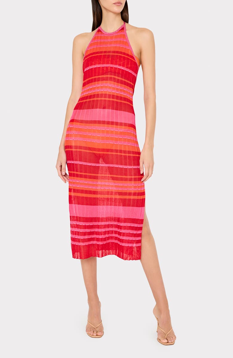 Milly Variegated Strip Cover-Up Dress, Main, color, 