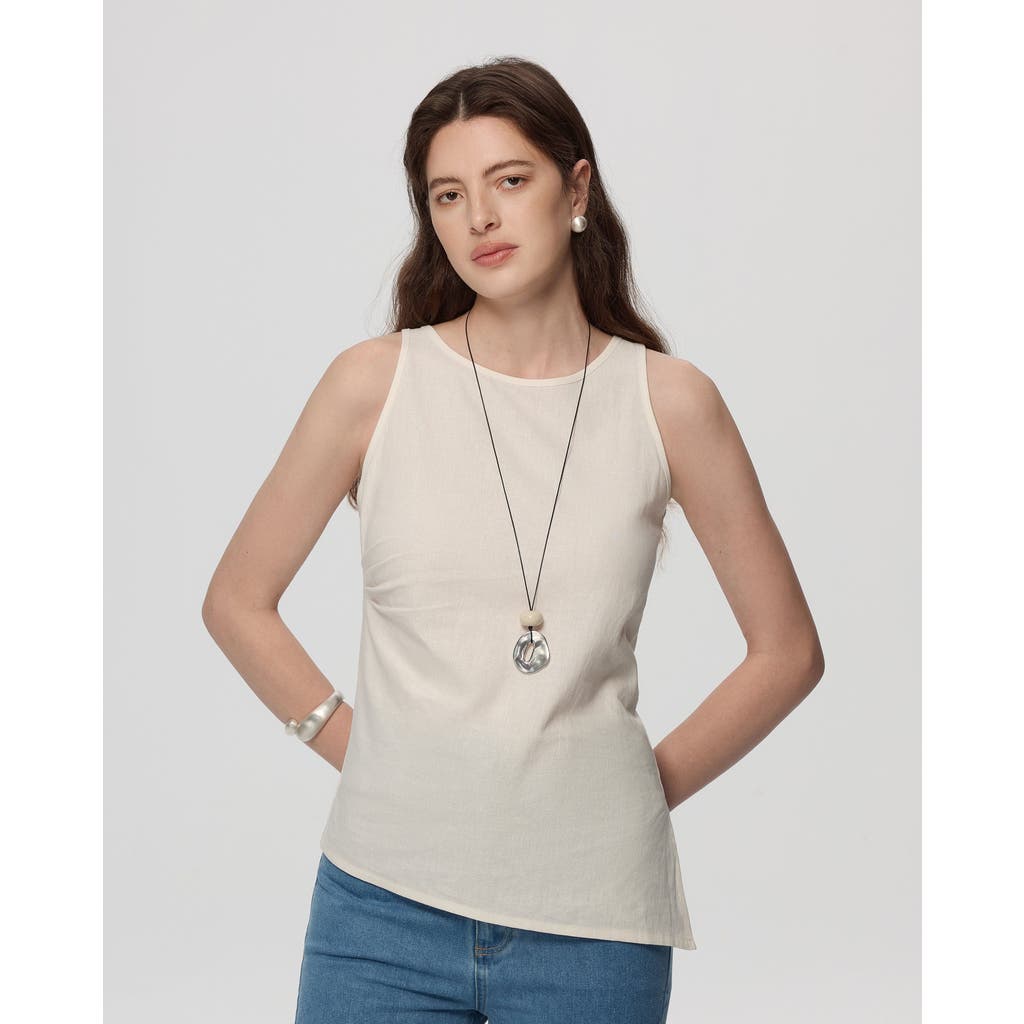 Juana Sienna Pleated Tank In White