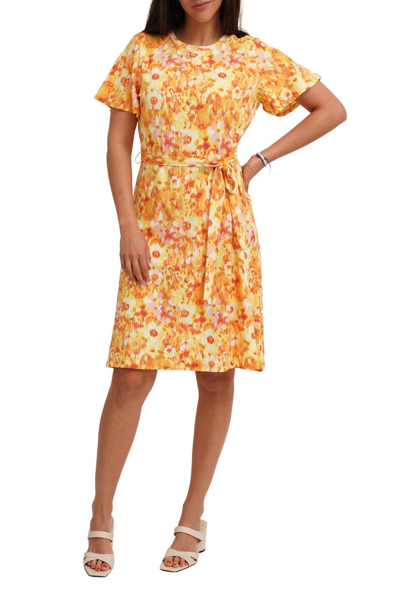 Flutter Sleeve Dress, Main, color, ALISHA YELLOW
