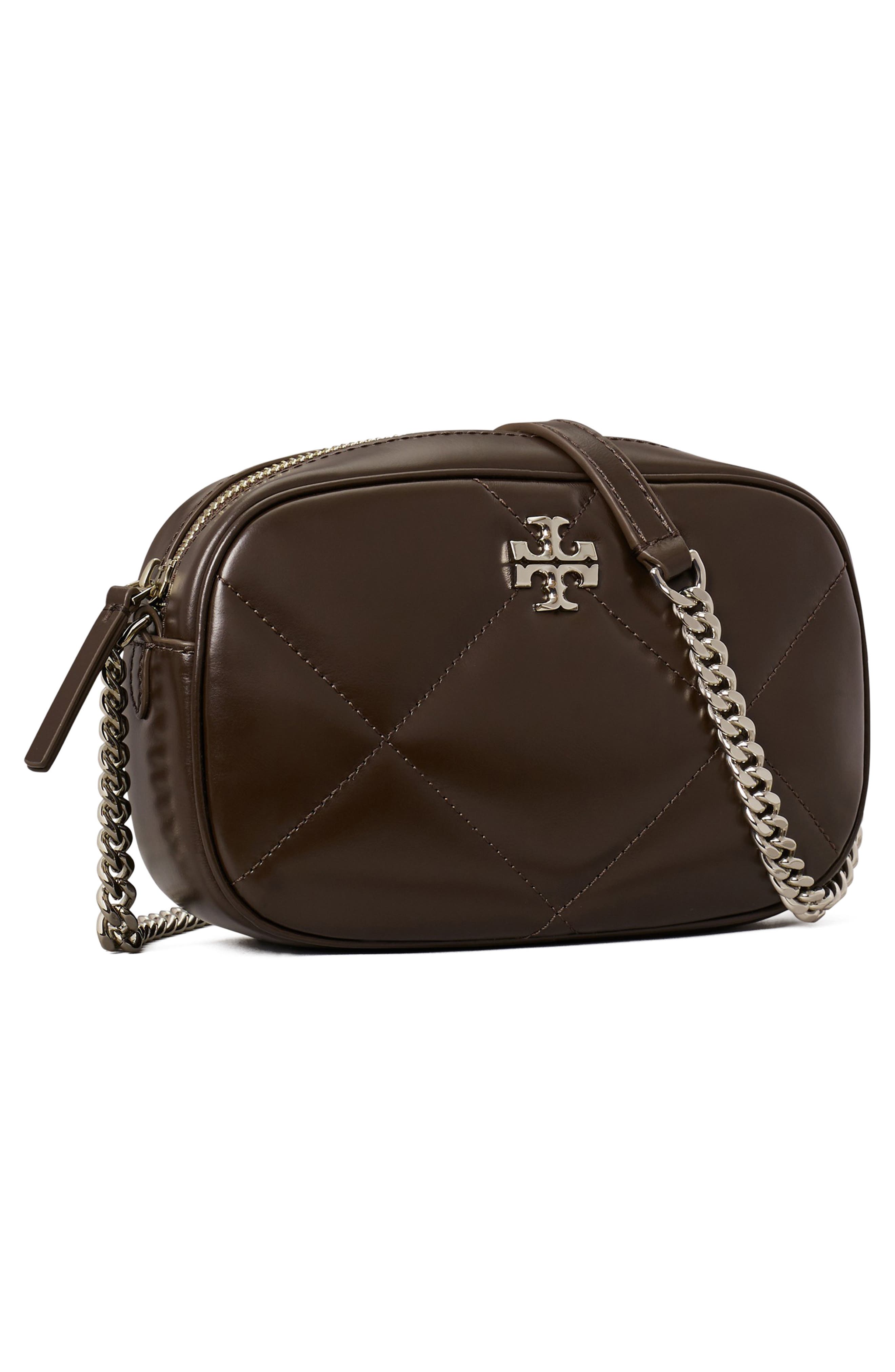 Kira Diamond Quilted Leather Camera Bag, Alternate, color, COCOA