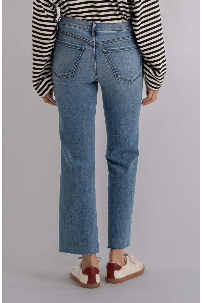 Avery Fab Ab High Waist Raw Hem Ankle Straight Leg Jeans, Alternate, color, BUILDING