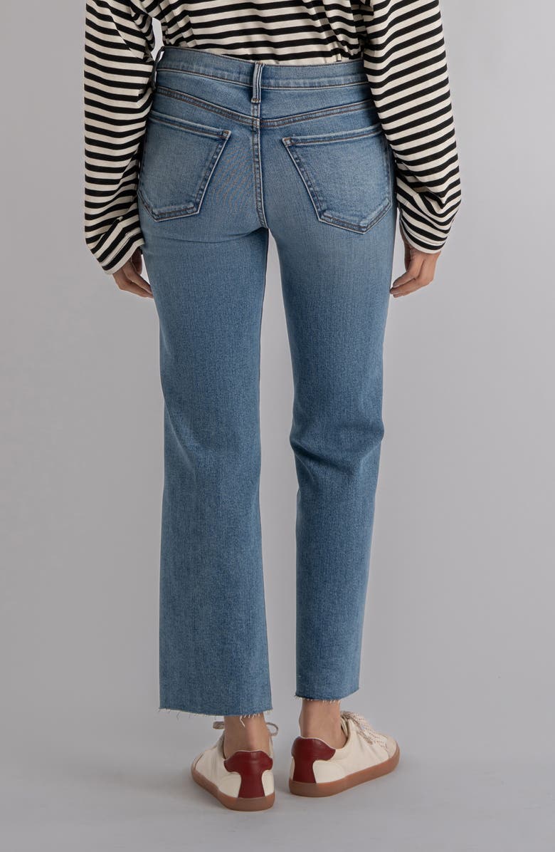 KUT from the Kloth Avery Fab Ab High Waist Raw Hem Ankle Straight Leg Jeans, Alternate, color, Building