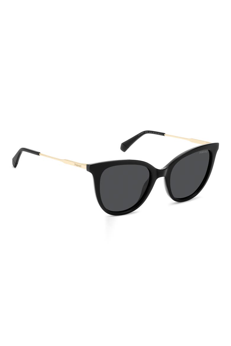 52mm Polarized Cat Eye Sunglasses, Alternate, color, BLACK/ GREY POLAR