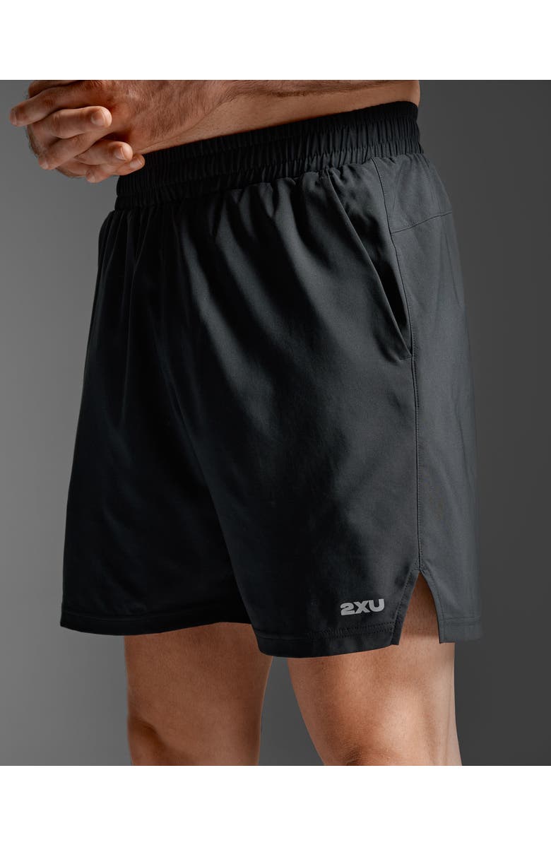 2XU Aero 7 Inch Shorts, Main, color, Black/Silver Reflective