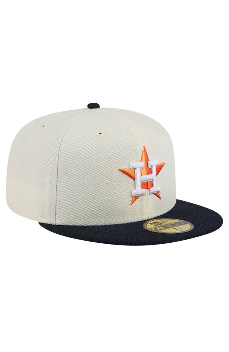 New Era Men's New Era Cream Houston Astros Evergreen Chrome 59FIFTY Fitted Hat, Alternate, color,