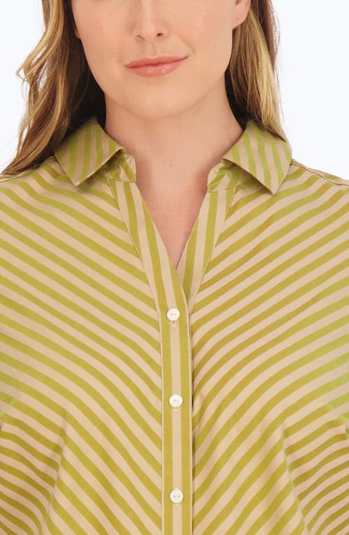 Foxcroft Mary Cotton Blend Button-up Shirt In Gold