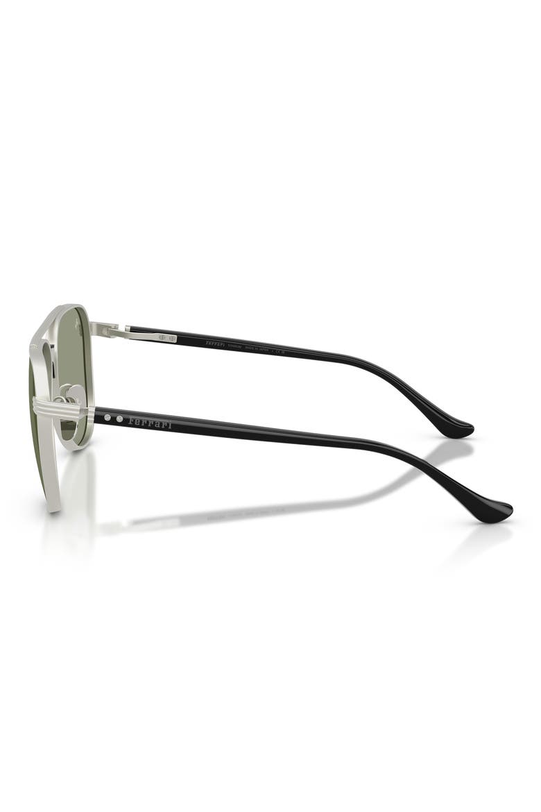 59mm Pilot Sunglasses, Alternate, color, SILVER MATTE / DARK GREEN RED