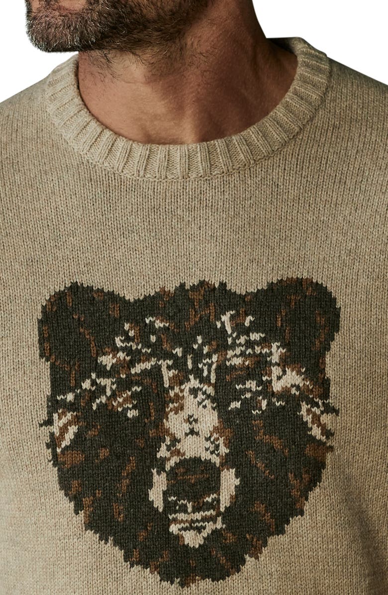The Normal Brand Normal Bear Jacquard Cotton Blend Crewneck Sweater, Alternate, color, 