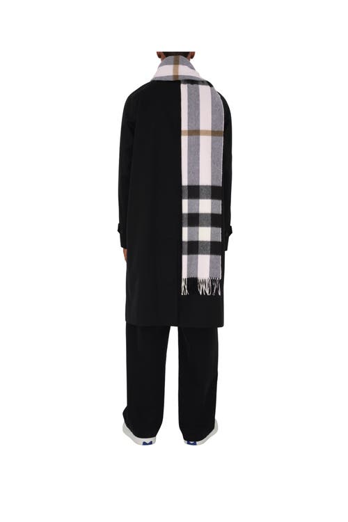 Burberry Check Cashmere Scarf In Gray