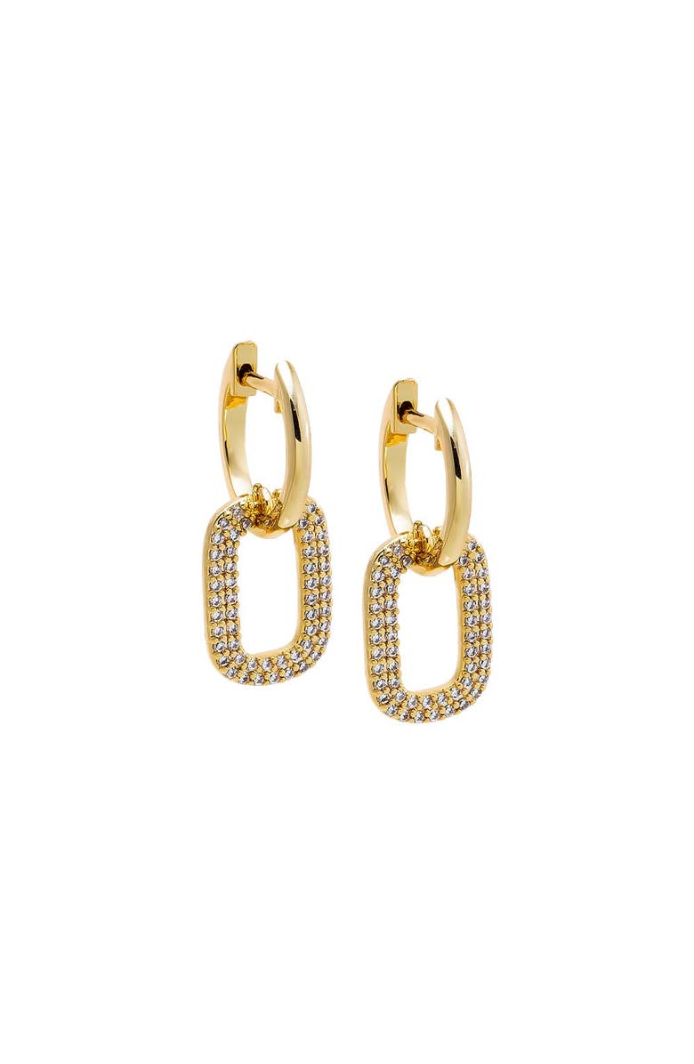 BY ADINA EDEN Double CZ Row Link Drop Earring, Main, color, Gold