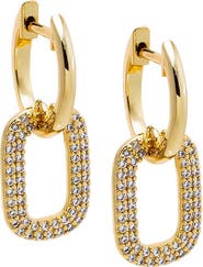 BY ADINA EDEN Double CZ Row Link Drop Earring