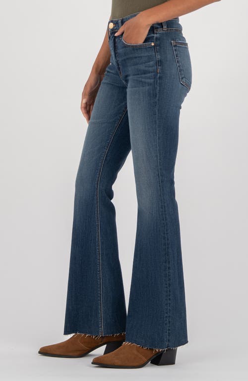 Kut From The Kloth Stella Raw Hem High Waist Flare Jeans In Blue