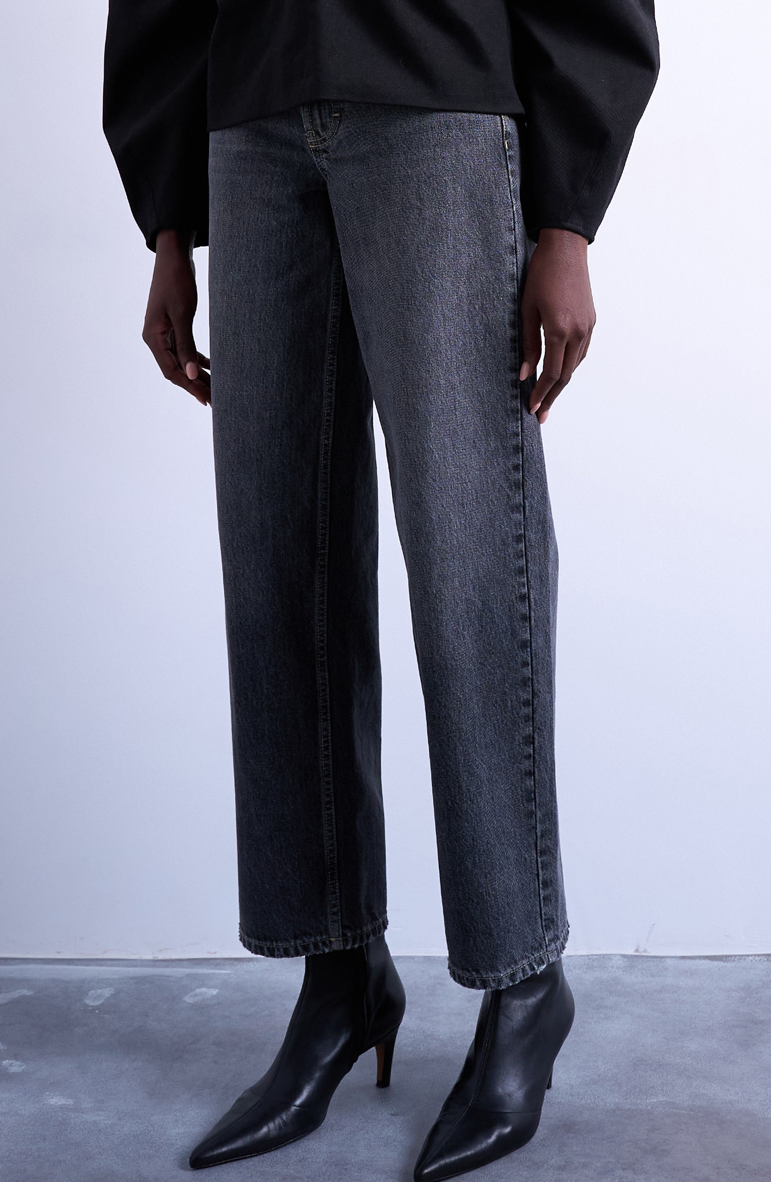 Topshop Cinch Low Rise Relaxed Jeans