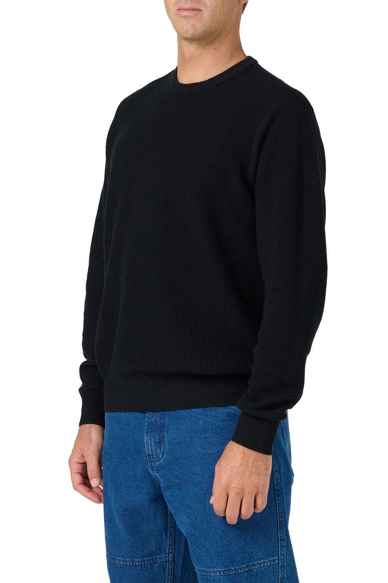 OG Roscoe Waffle Sweater, Alternate, color, BLACK