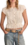 Lucky Brand Lace Tie Waist Top