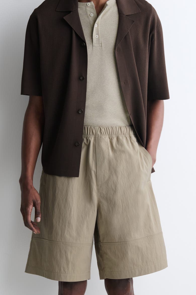 Cotton Elasticated Knee-Length Shorts, Alternate, color, BEIGE