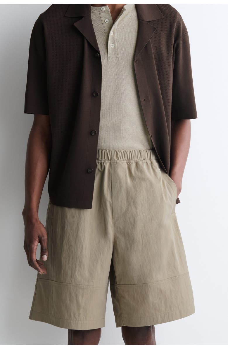 COS Cotton Elasticated Knee-Length Shorts, Alternate, color, Beige