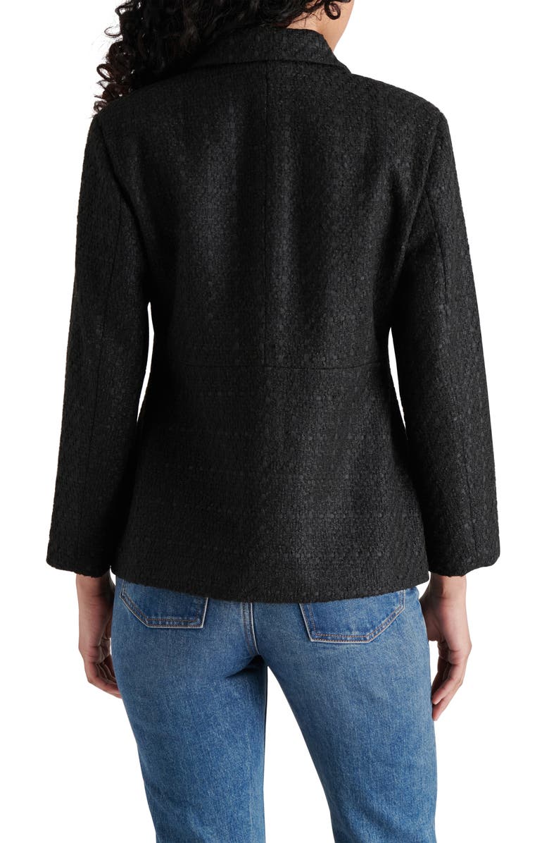 Steve Madden Eponine Tweed Blazer, Alternate, color, Black