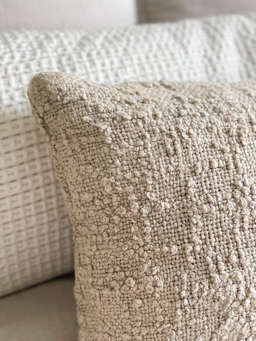 ANAYA ANAYA COZY COTTON BOUCLE PILLOW WITH DOWN INSERT