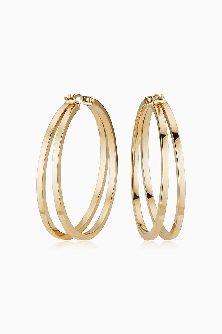 14K Yellow Gold Hudson Large Hoops, Main, color, Yellow Gold
