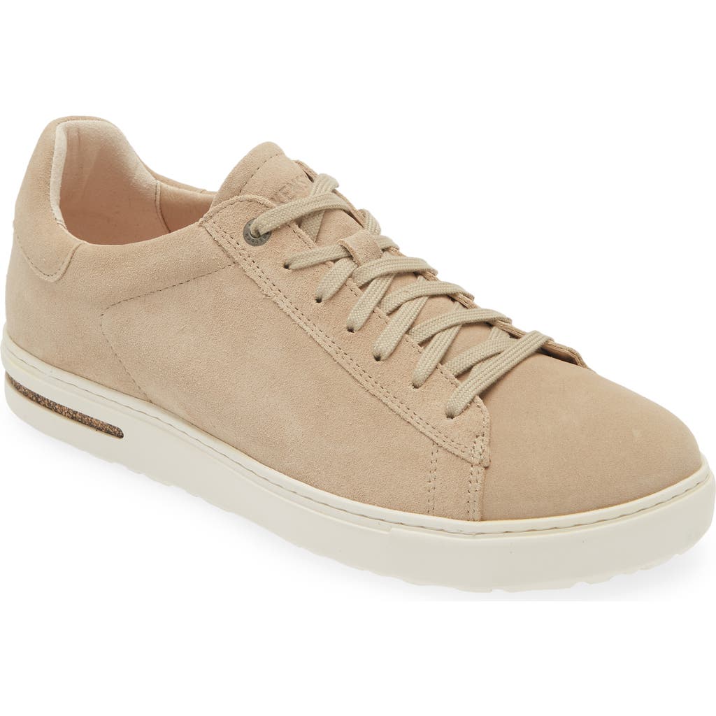 Shop Birkenstock Bend Low Top Sneaker In Beige Dotted Suede