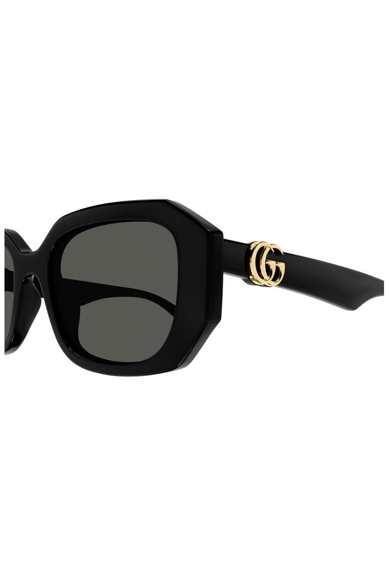 54mm Rectangular Sunglasses, Alternate, color, BLACK