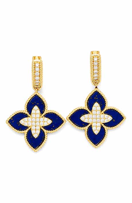 Agate Floral Drop Earrings