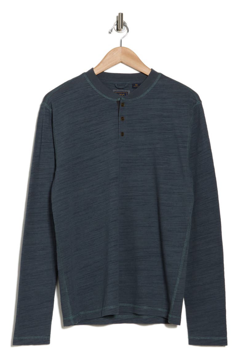 Slub Jersey Knit Long Sleeve Henley, Alternate, color, PETROL HEATHER