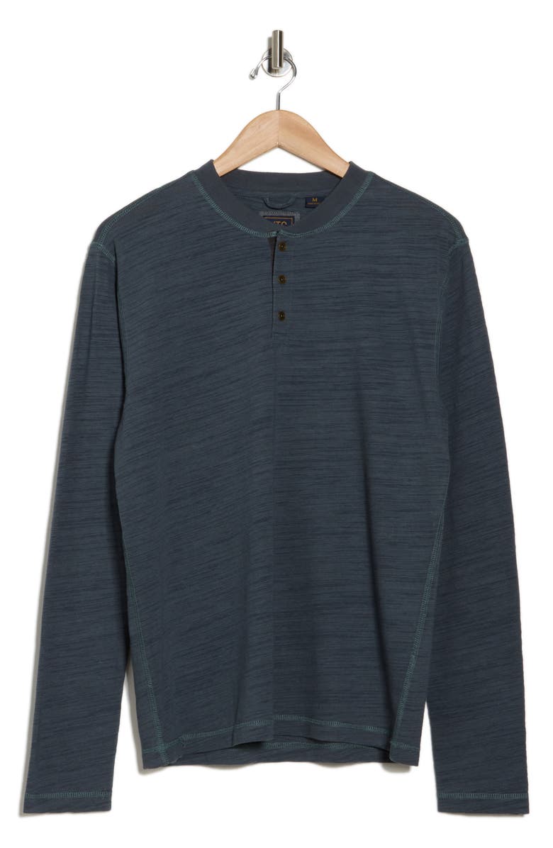 Vintage 1946 Slub Jersey Knit Long Sleeve Henley, Alternate, color, Petrol Heather