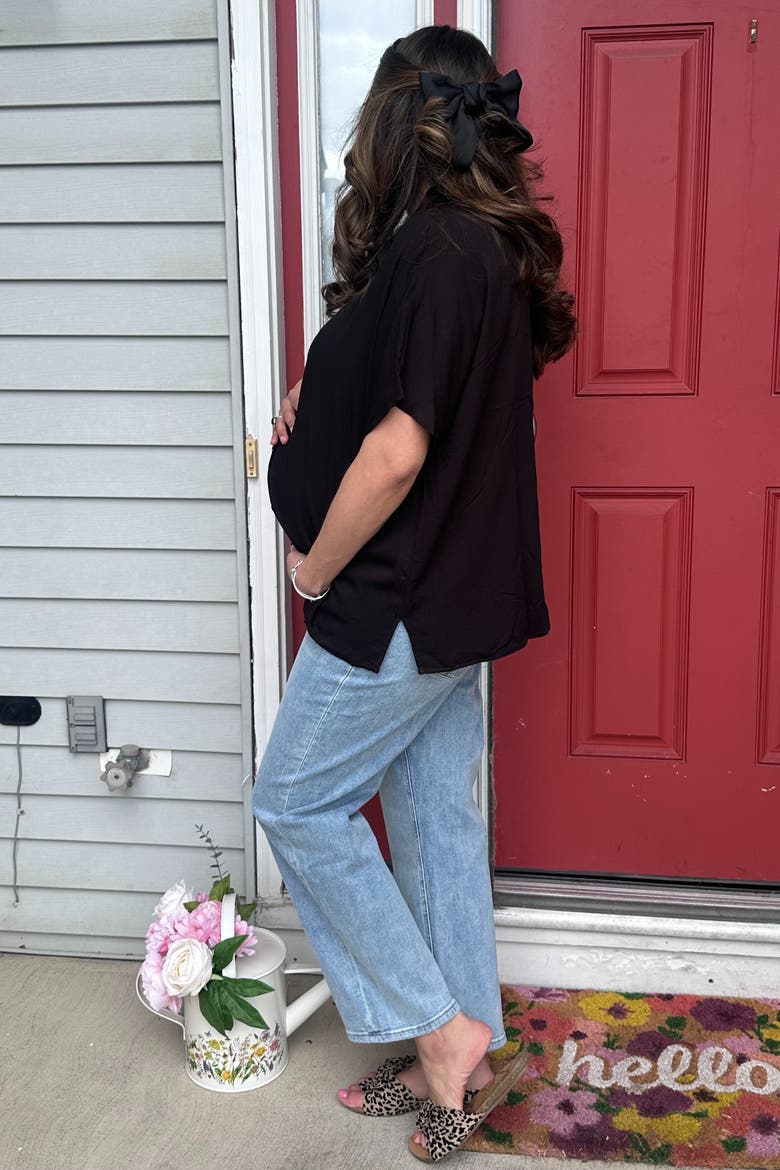 Straight Leg Ankle Maternity Jeans, Alternate, color, Blue