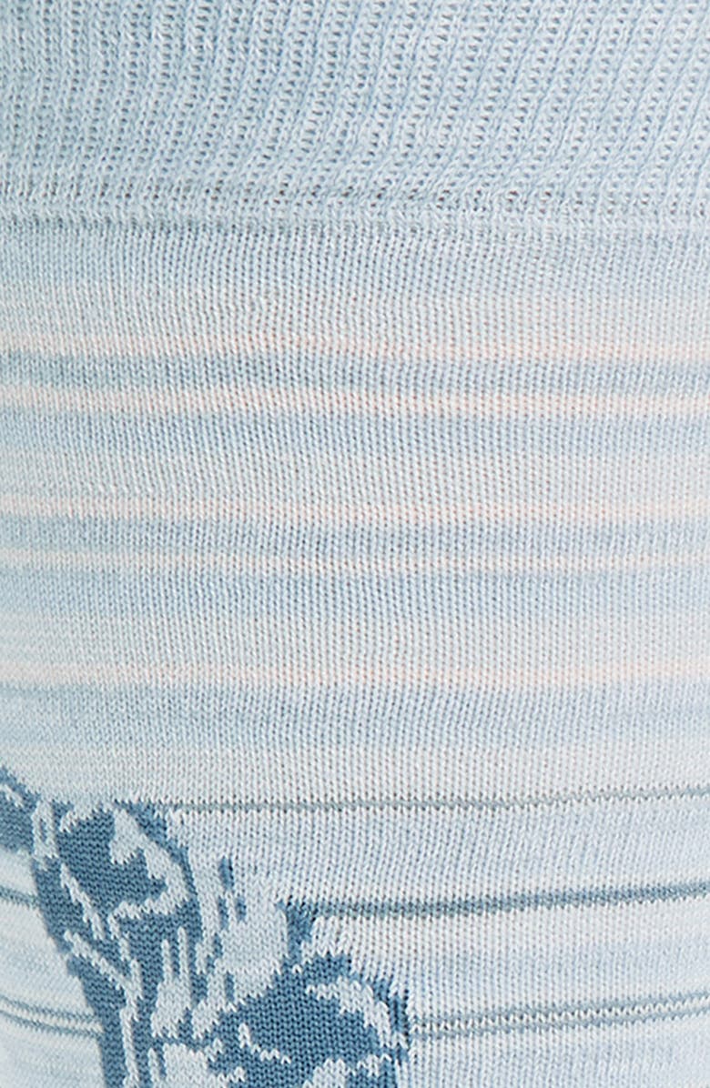Bugatchi Stripe Golf Print Mercerized Cotton Blend Dress Socks, Alternate, color, Air Blue