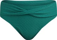 La Blanca Textured Tides Mid Rise Bikini Bottoms