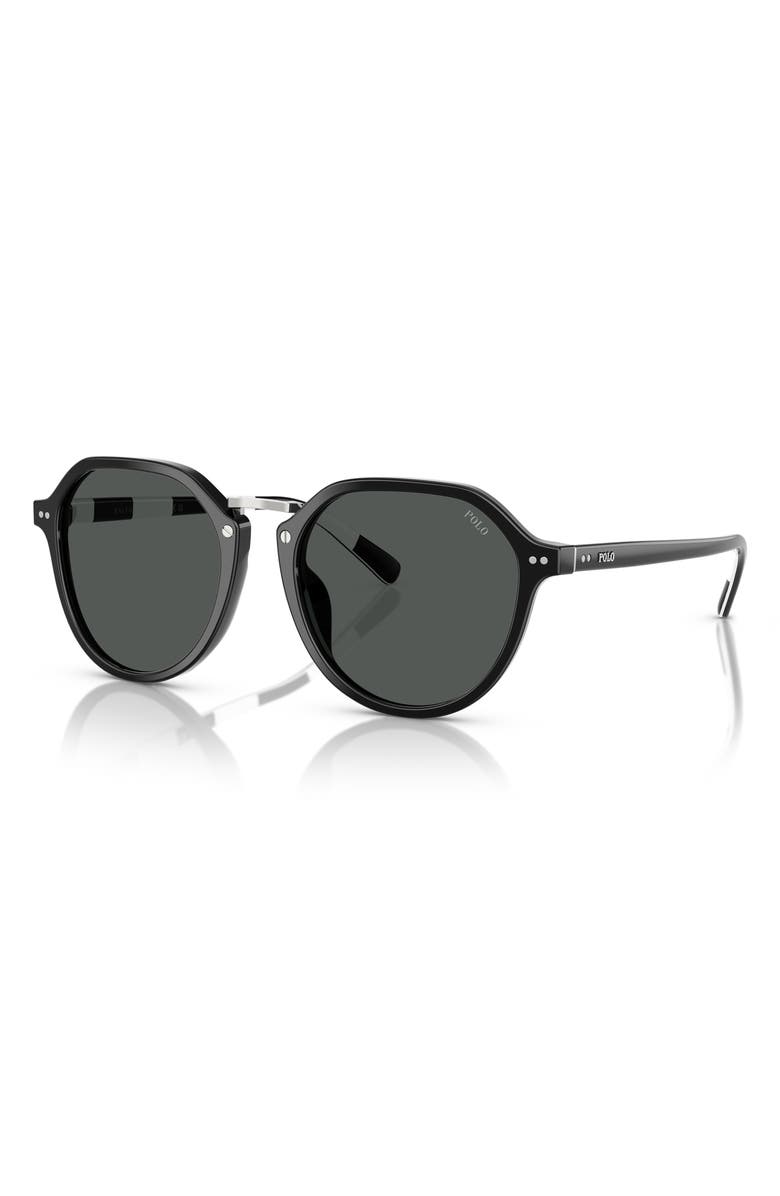 Polo Ralph Lauren 53mm Phantos Sunglasses, Alternate, color, Shiny Black